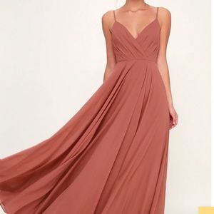 Lulus All About Love Rusty Rose Maxi Dress